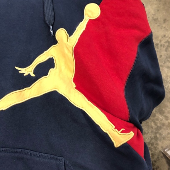 Unique Olympic Jordan Hoodie Sweatshirt Navy Gold Red XL Mens EUC - Picture 4 of 8